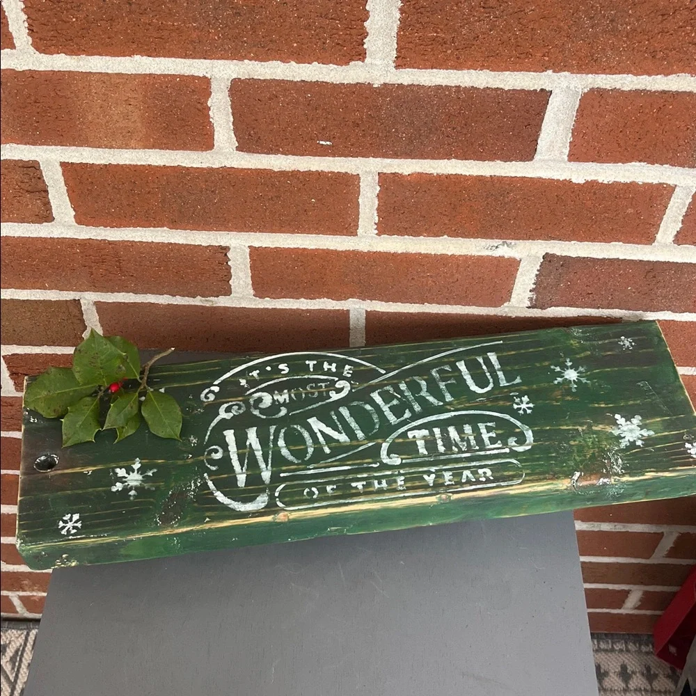 Rustic Wooden Holiday Tray “Most Wonderful Time of Year”